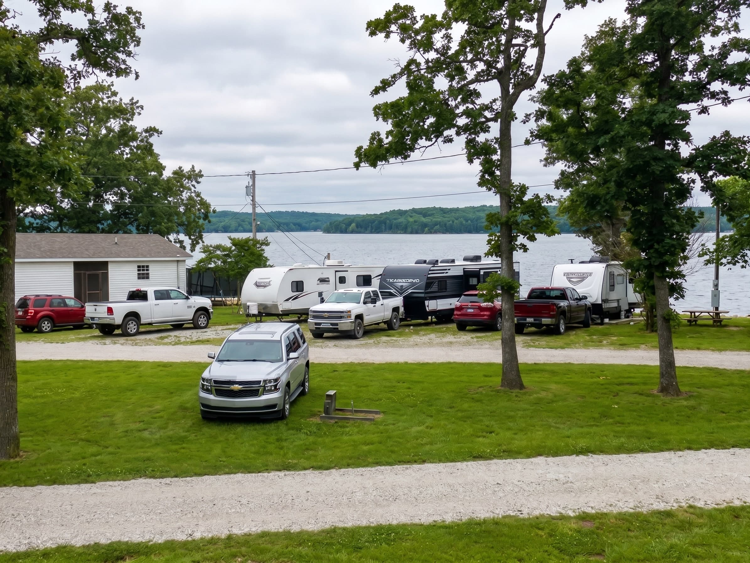 RV hookups and picnic table
